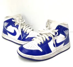 ナイキ NIKE ウィメンズ エアジョーダン 1 ミッド  WMNS AIR JORDAN 1 MID WHITE BQ6472-104 メンズ靴 スニーカー ロゴ ブルー 201-shoes558