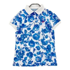 サイズ：0 MASTER BUNNY EDITION マスターバニーエディション  半袖ポロシャツ 花柄 ブルー系 [240101207574]# ゴルフウェア レディース ストスト