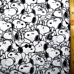 約145×40 8087 キャラクター 生地 スヌーピー （ モノトーン ホワイト系 ) 布 （ ポリエステル オックス ） 生地 布 男の子 女の子 入園 入学