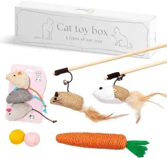 Bicieeel 猫 玩具 おもちゃ 人気 4種8個セット 飽きさせない 長く遊べる 猫じゃらし ボール ネズミ ぬいぐるみ 人参 運動不足 ストレス解消 ギフト( 各種)のサムネイル