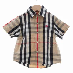 バーバリー BURBERRY メガノバチェック シャツ 半袖 92cm ベージュ /UO ☆AA★