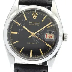 ROLEX 手巻き時計 黒文字盤　ジャンク品 ROLEX OYSTER DATE（ロレックス オイスター デイト） 黒文字盤
