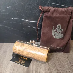 【新品未使用・タグ付き・袋付き】トカゲ リザード ローレライ  がま口 コインケース 印鑑ケース 小銭入れ 財布 キャメル 本革 トカゲ皮 アンティーク vintage レトロ 印鑑 服飾 小物