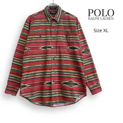 90s POLO RALPH LAUREN ポロ ラルフローレン ネイティブ 長袖 シャツ XL