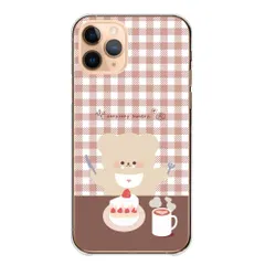 iPhone12 Pro Max ケース カバー アイフォン12 プロマックス スマホケース ハードケース 韓国 ギンガムチェック かわいい おしゃれ 動物 くま ケーキ イラスト ペア カラー09