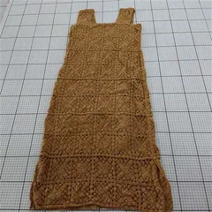 ◇ ⊂ Bab バブ クロシェ編み 膝下丈 ワンピース サイズS キャメル系 レディース E  【1509100075721】