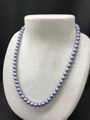 hg 本真珠　ネックレス　ブルー　パープル系　43㎝