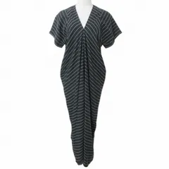 ティーバイアレキサンダーワン T by Alexanderwang 美品 ロング ワンピース 半袖 ボーダー Vネック キュプラ 4 M相当 黒 白 Xのサムネイル