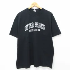 XL/古着 半袖 ビンテージ Tシャツ メンズ 00s アウターバンクス コットン クルーネック 黒 ブラック 24jul23 中古