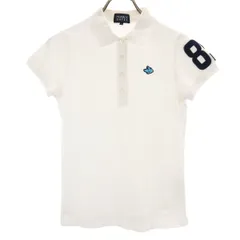 PEARLY GATES パーリーゲイツ 日本製 ゴルフ 半袖 ポロシャツ 0 ホワイト 鹿の子 レディース 古着