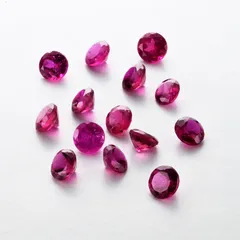 Kgf14・Kgp16 宝石質 天然石 ルビー ファセット チェーン リング 粒販売アフリカ産 ルビー トリリアントファセットカット 4mm