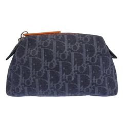ディオール CHRISTIAN DIOR フライトライン トロッター コスメポーチ ポーチ デニム ネイビー 中古 新入荷 OBB0608