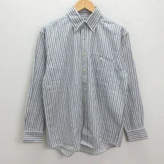 G■チャップス/CHAPS RalphLoren 長袖BDシャツ/ストライプ柄 コットン【M】紺系/men's/138【中古】■