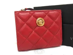 ■新品■未使用■ VERSACE ヴェルサーチ メデューサ レザー 二つ折り 財布 ウォレット レッド系 FE6188のサムネイル