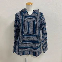 アメリカ古着　メキシカンパーカー　白　青　黒　90s　レディース