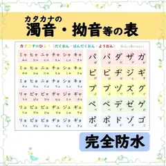 【カタカナの濁音/半濁音/拗音の表】ひらがな表記付きで簡単に暗記♪お風呂ポスターで自然と身に着け、定着させよう✨のサムネイル