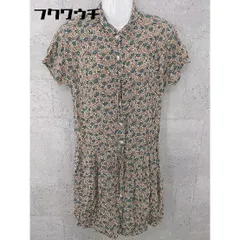 ◇ AS KNOW AS アズノゥアズ 半袖 膝丈 シャツ ワンピース サイズレディース ベージュ系 グリーン レディース 【中古】 【1002801473280】