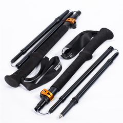 【OneSize ブラック系】 2ndGEAR Mountain Products ( セカンドギアマウンテンプロダクツ ) フレックス フォールディング トレッキングポール F.F. Trekking Poles アルミ製 【1年保証付き】