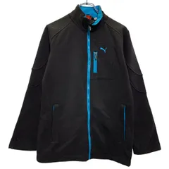 PUMA ロゴジャージ キッズ 150～ ブラック プーマ ジップアップ ラグラン ワンポイント スポーティー 古着卸 アメリカ仕入 a611-8399のサムネイル