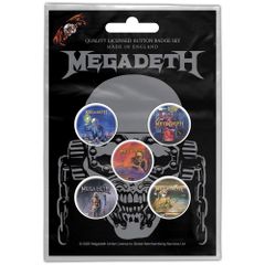 オフィシャル バンド缶バッジ メガデス MEGADETH Vic Rattlehead 5個セット