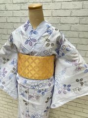浴衣 綿絽 ゆかた　新作　新品　浴衣単品　【品番　250402-10　】22000円　ゆかた　女性用　フリーサイズ