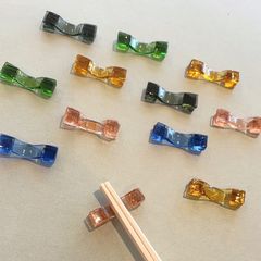 【送料無料】5色セット 箸置き ガラス ビビッド