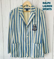 RALPH LAUREN SPORTS ストライプ　スクールジャケット　テーラード　ジャケット　ワッペン　サイズ10