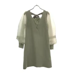 リリーブラウン 長袖 コードレースAライン ワンピース 1 グリーン系 Lily Brown LWFO211032 レディース