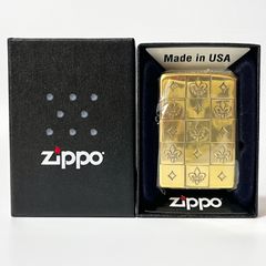 【2013年製】ZIPPO ジッポー ライター MONOGRAM モノグラム柄 ユリの紋章 ゴールド 2BI-YRMONO