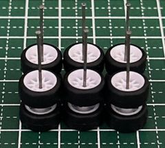 カスタムホイール　タイヤ　パーツ　1/64 1 64 1:64 トミカ ホットウィール MINI GT マジョレット　等に最適　深リム　10本スポーク　ホワイト　3台