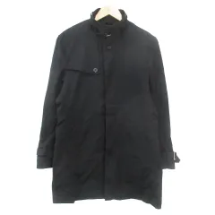 コムサイズム COMME CA ISM スプリングコート ロング丈 スタンドカラー ライナー付き シングルボタン L 黒 ブラック /FF5のサムネイル