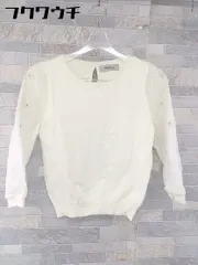 ◇ Rirandture リランドチュール ニット 切り替え 装飾 刺繍 七分袖 セーター サイズ2 アイボリー系 レディース 【中古】 【1103150010949】