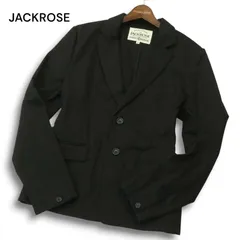 【美品】JACKROSE ジャックローズ 通年★ スリム アンコン テーラード ジャケット Sz.M メンズ 黒のサムネイル