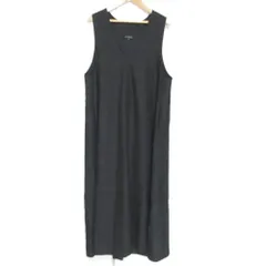 美品 23AW LAUTREAMONT ロートレアモン おとなデニム ジャンパードレス ノースリーブ フレア ロングワンピース 38 ブラック レディース 古着 中古 USED