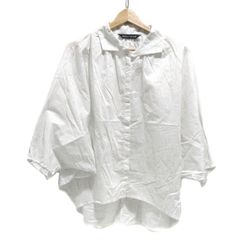 mizuiro  ind(ミズイロインド) 七分袖シャツブラウス レディース美品  - 白×黒 ドット柄