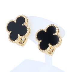 【Van Cleef & Arpels】 ヴァンクリーフ＆アーペル ヴィンテージ アルハンブラ ピアス オニキス K18YG イエローゴールド ジュエリー アクセサリー レディース 【中古】 USED-SA 【9304】
