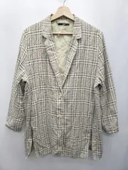 ◇ Kastane カスタネ チェック 長袖 コットン ジャケット サイズF ベージュ ブラウン マルチ レディース P  【1406180043025】