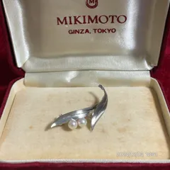 SILVER シルバー MIKIMOTO ミキモト パール 真珠 植物モチーフ ブローチ アクセサリー 箱付のサムネイル