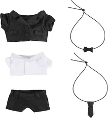 AXLUCE ぬい服 ぬいぐるみ 15cm スーツ シャツ ネクタイ 蝶ネクタイ 人形(ブラック)