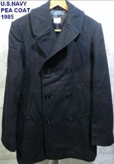 80'S U.S.NAVY ピーコート 黒 36L 85年 アメリカ海軍 PEACOAT ミリタリー 実物 放出品