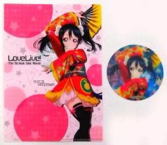 [중고] 클리어 파일 야자와 니코 미니 클리어 파일 & 체인지 코스터 세트 [러브 라이브! The School Idol Movie] 주간 콤보 세트 특전
