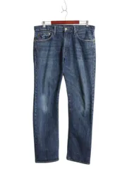 【お得なクーポン配布中!】 ヴィンテージ 加工 ポロ ラルフローレン セルビッチ デニム パンツ メンズ 33 32 / ジーンズ ジーパン ストレート アタリ ヒゲ 耳付き 濃紺