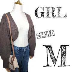 【グレイル】GRL カーディガン　上着　前開き　ショート丈　小豆色　Mサイズ