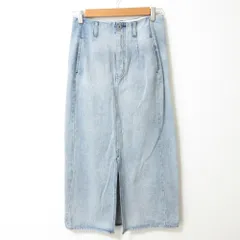 美品 MARW UNITED ARROWS マルゥユナイテッドアローズ スリット ヴィンテージ加工 マキシ丈 デニムスカート 38 インディゴブルー レディース 古着 中古 USED