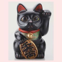 ☆新品☆ 招き猫 黒猫 貯金箱 置物 - メルカリ
