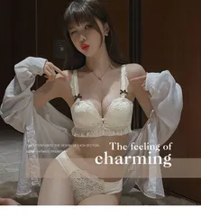 ブラジャー 超盛れる 下着 ノンワイヤー 上下セット 可愛 刺繍レース 痛くない