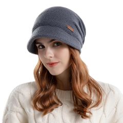 【人気商品】レディース ニット帽 キャスケット キャップ ハンチング帽 暖かい 裏起毛 ツバ 防寒 [LeafIn] 保温 自転車 バイク スキー スポーツ アウトドア 冬