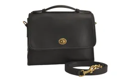 COACH オールドコーチ 2Way ショルダーハンドバッグ 財布 レザー 9870 ブラック 5738M