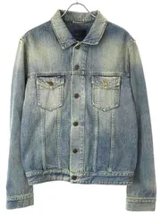 SAINT LAURENT PARIS サンローラン パリ 14SS DJ01M ヴィンテージウォッシュ加工デニムジャケット インディゴ L 344786のサムネイル