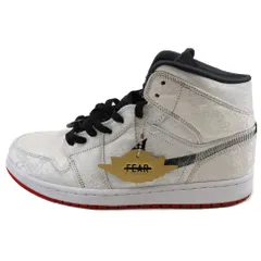 NIKE (ナイキ) ×CLOT AIR JORDAN 1 MID SE FEARLESS GC CU2804-100 クロット エアジョーダン1 ミッド フィアレス スニーカー US10/28cm ホワイト/シルバー